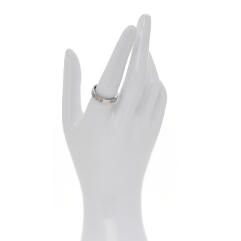 CARTIER 18K White Gold 3.5mm LOVE Wedding Band Ring 58 8.5