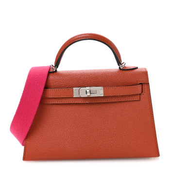 HERMES Chevre Mysore Mini Kelly Sellier 20 Cuivre Rose Mexico