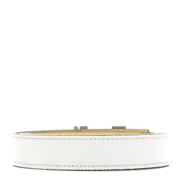 HERMES Swift Epsom 24mm Mini Martelee Constance Belt 90 Jaune Poussin White