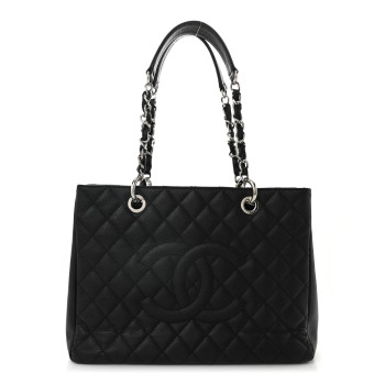 CHANEL Caviar Quilted Grand Shopping Tote GST Black