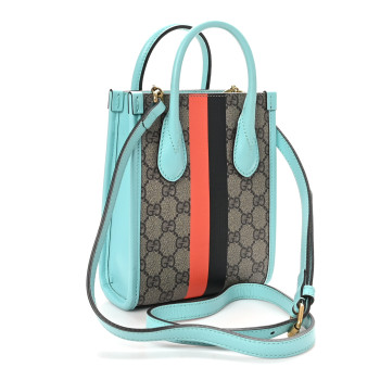 GUCCI GG Supreme Monogram Textured Dollar Calfskin Web Gucci Tiger Mini Retro Interlocking G Tote Bag Beige Blue Orange New Shamarock
