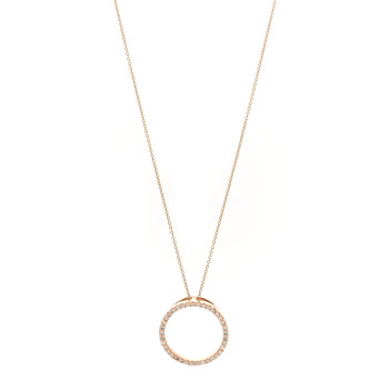 ROBERTO COIN 18K Rose Gold Diamond Circle Pendant Necklace