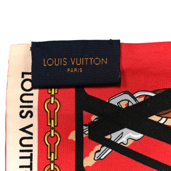 LOUIS VUITTON Silk Monogram Tribute To Bandeau Red