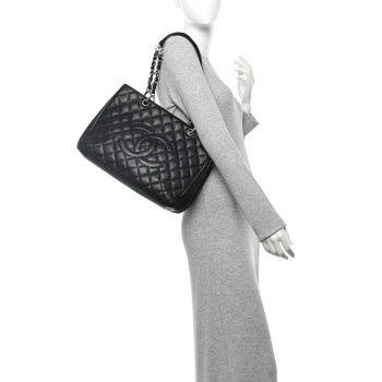 CHANEL Caviar Quilted Grand Shopping Tote GST Black