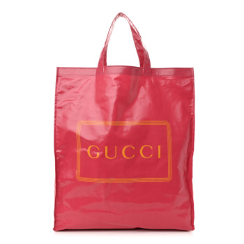 GUCCI Patent Canvas Frame Logo Vertical Tote Glam Pink