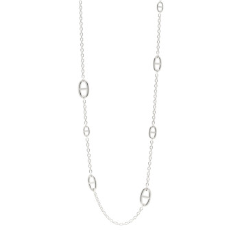 HERMES Sterling Silver Farandole Necklace 80