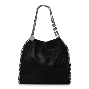STELLA MCCARTNEY Shaggy Deer Small Falabella Tote Black