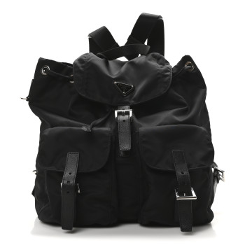 PRADA Re-Nylon Vela Saffiano Medium Backpack Black