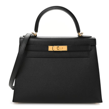HERMES Epsom Kelly Sellier 28 Black