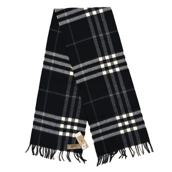 BURBERRY Cashmere Giant Check Scarf Black