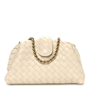 BOTTEGA VENETA Nappa Intrecciato Small The Lauren 1980 Clutch With Chain String