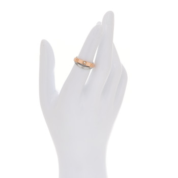 CARTIER 18K Pink White Gold Diamond LOVE Pave Ring 48 4.5