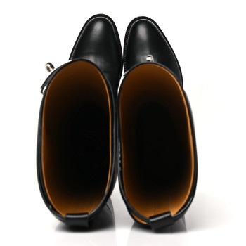 HERMES Box Kelly Jumping Boots 38.5 Black