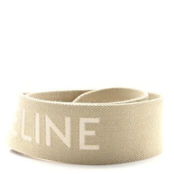 CELINE Jacquard Wool Logo Short Strap Beige White