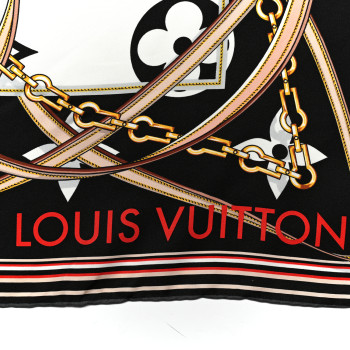 LOUIS VUITTON Silk Monogram Ultimate Square 90 Scarf Black