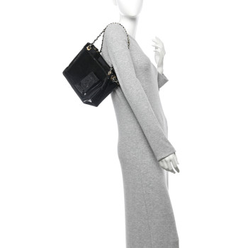 CHANEL Patent Pony Hair Small Pocket Tote Black