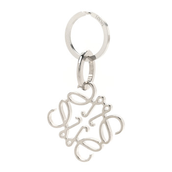 LOEWE Metal Anagram Bag Charm Key Holder Silver