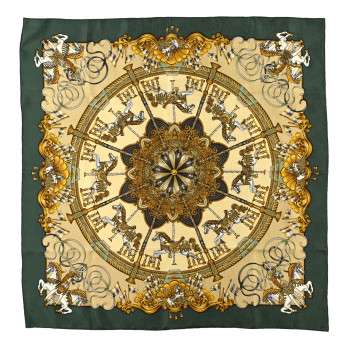 HERMES Silk Luna Park Scarf 90