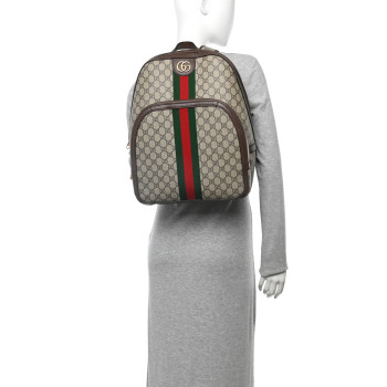 GUCCI GG Supreme Monogram Medium Ophidia Day Backpack Brown