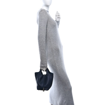 HERMES Taurillon Clemence Picotin Lock 18 PM Bleu Nuit