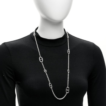 HERMES Sterling Silver Farandole Necklace 80