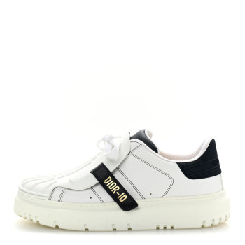 CHRISTIAN DIOR Calfskin Bi-Color Dior-ID Platform Sneakers 41 White Deep Blue