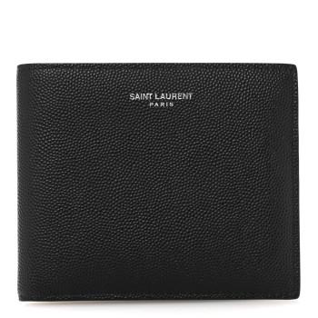 SAINT LAURENT Grain De Poudre Paris East West Wallet Black