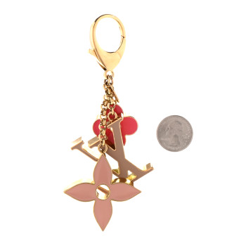 LOUIS VUITTON Fleur De Monogram Bag Charm Pink