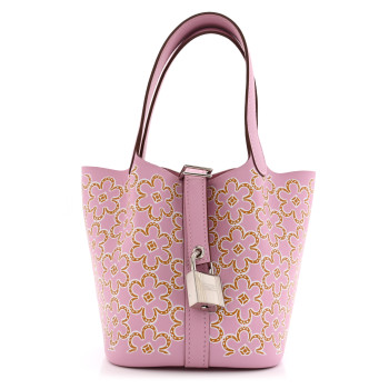 HERMES Swift Micro Lucky Daisy Picotin Lock Mauve Sylvestre HERMES Swift Micro Lucky Daisy Picotin Lock Mauve Sylvestre