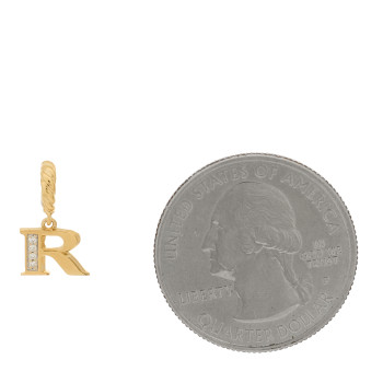 DAVID YURMAN 18K Yellow Gold Diamond Pave Initial R Pendant