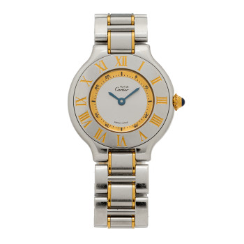 CARTIER Stainless Steel 18K Yellow Gold 28mm Must de 21 Quartz Watch