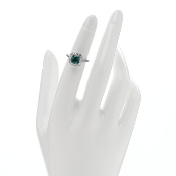 TIFFANY Platinum Diamond Green Tourmaline Legacy Ring 46 3.75