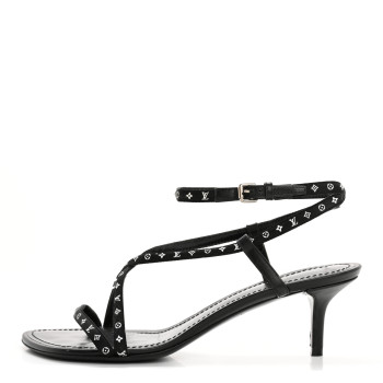 LOUIS VUITTON Satin Calfskin Citizen Sandals 37 Black