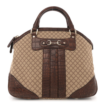 GUCCI Diamante Medium Catherine Dome Satchel Brown