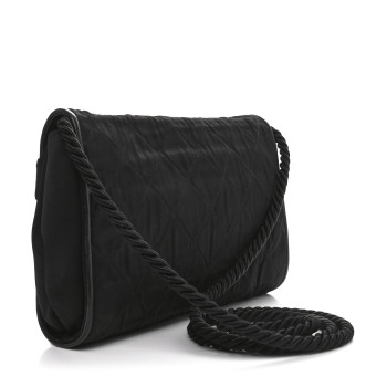 CHANEL Fabric Quilted Crystal Envelope Small Flap Black