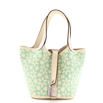 HERMES Swift Micro Lucky Daisy Picotin Lock Nata Vert HERMES Swift Micro Lucky Daisy Picotin Lock Nata Vert