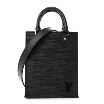 LOUIS VUITTON Epi Petit Sac Plat Black