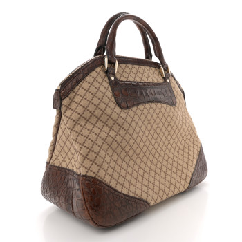 GUCCI Diamante Medium Catherine Dome Satchel Brown