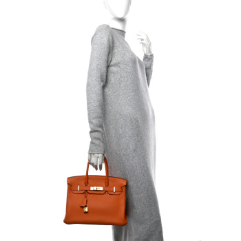 HERMES Taurillon Clemence Birkin 30 Orange