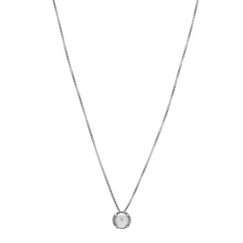 DAVID YURMAN Sterling Silver Cultured Pearl 8mm Petite Chatelaine Pendant Necklace