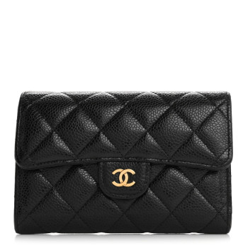 CHANEL Caviar Quilted Medium Flap Wallet Black