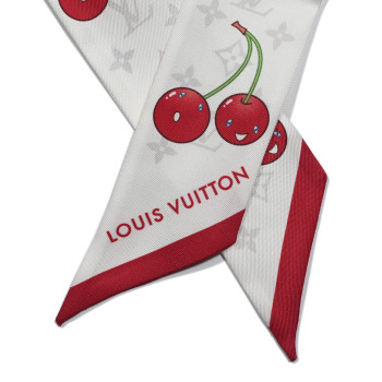LOUIS VUITTON LV X TM Silk Monogram Cerises Bandeau White