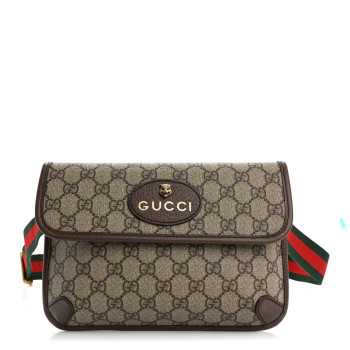 GUCCI GG Supreme Monogram Neo Vintage Web Belt Bag Brown