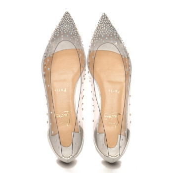 CHRISTIAN LOUBOUTIN PVC Specchio Degrastrass Flats 37 White
