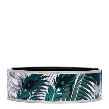 HERMES Enamel Printed Wide Mythique Phoenix Bracelet 70 Pierres Et Cactus