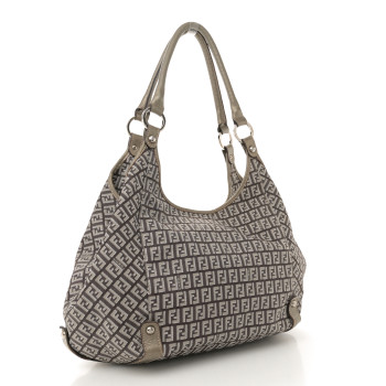 FENDI Zucchino Vachetta Shoulder Bag Caffe Argilla Canna di Fucile