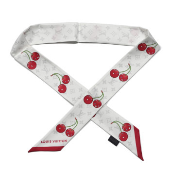 LOUIS VUITTON LV X TM Silk Monogram Cerises Bandeau White