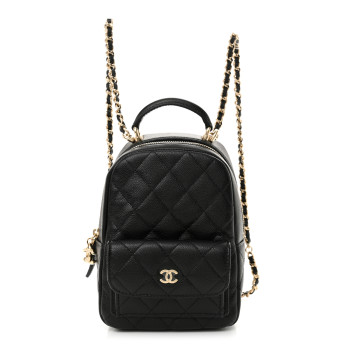 CHANEL Caviar Quilted CC Mini Classic Backpack Black