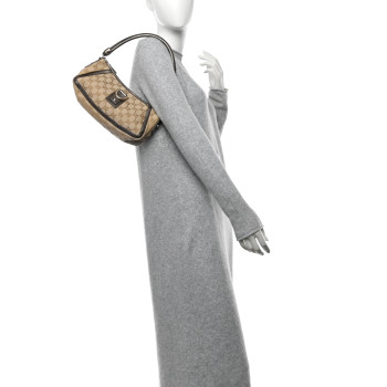 GUCCI Monogram D Ring Abbey Pochette Pewter