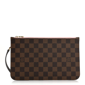 LOUIS VUITTON Damier Ebene Neverfull MM GM Pochette Rose Ballerine